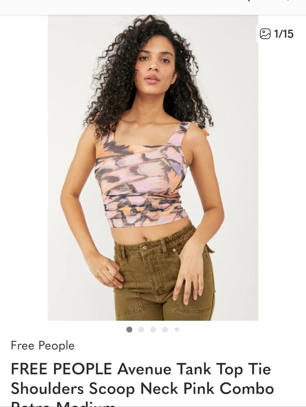 Free People Avenue Tank Tie-Shoulder Cropped Scoop Tank